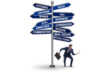 Concept of the various financial investment options