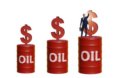 Businessman in the oil prices concept