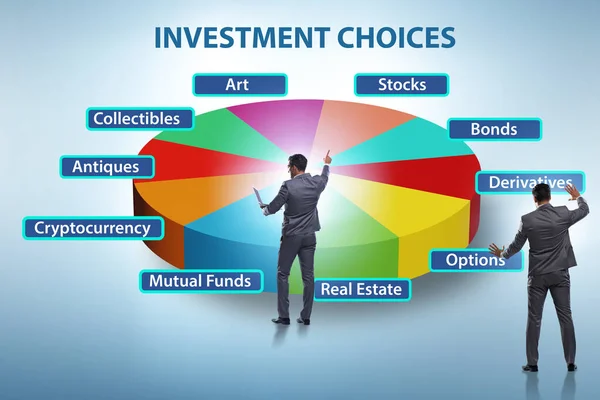 Concepto Las Distintas Opciones Inversión Financiera — Foto de Stock