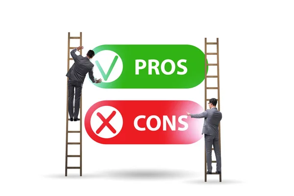 Concept of the choosing pros and cons