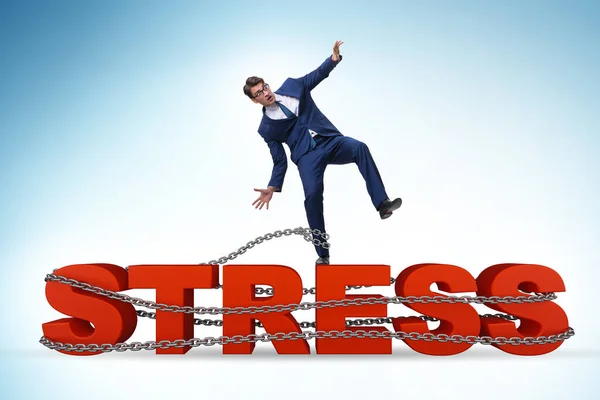 Concetto Stress Legato Lavoro Con Uomo Affari — Foto Stock