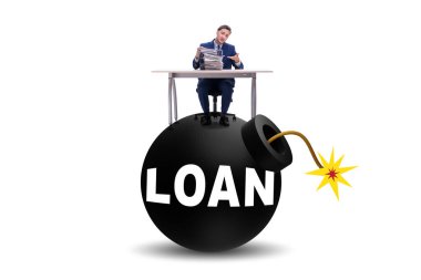 Patlayan bombanın borç ve kredi konsepti