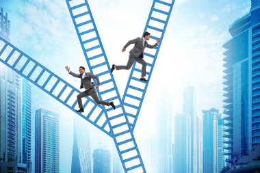 Different career path concept with the businessman