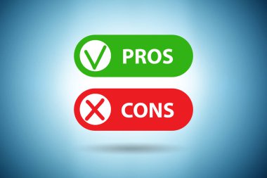 Concept of the choosing pros and cons clipart