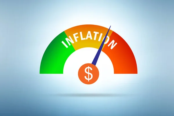 Concepto Alta Inflación Con Medidor — Foto de Stock