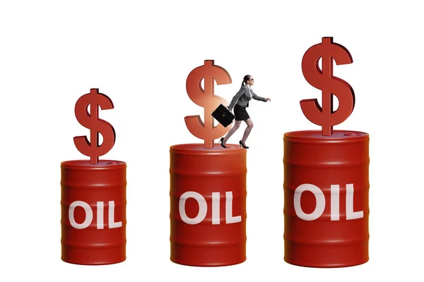 Businesswoman Oil Prices Concept — Zdjęcie stockowe
