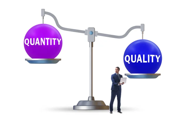 Begreppet Avvägning Mellan Kvalitet Och Kvantitet — Stockfoto