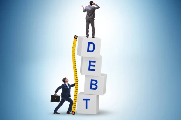 Concetto Valutazione Del Debito Con Imprenditore — Foto Stock