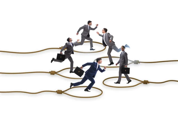 Business People Trapped Rope — Stock Photo, Image