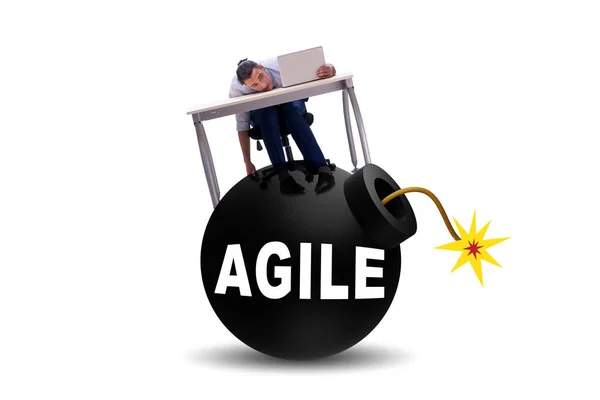 Agile Concept Met Ontploffende Bom — Stockfoto