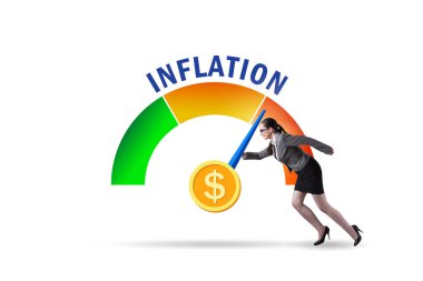 Yüksek enflasyon konseptinde iş kadını