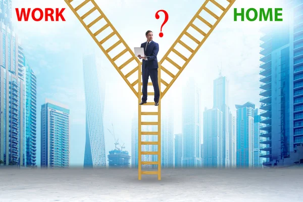 Pessoas Negócios Trabalho Conceito Equilíbrio Casa — Fotografia de Stock