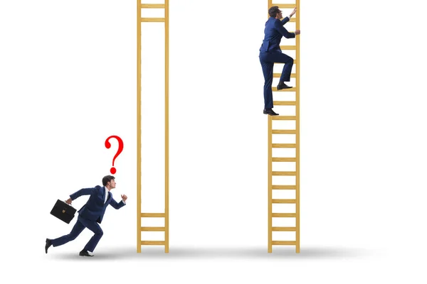 Unfaires Wettbewerbskonzept Mit Menschen Die Treppen Steigen — Stockfoto
