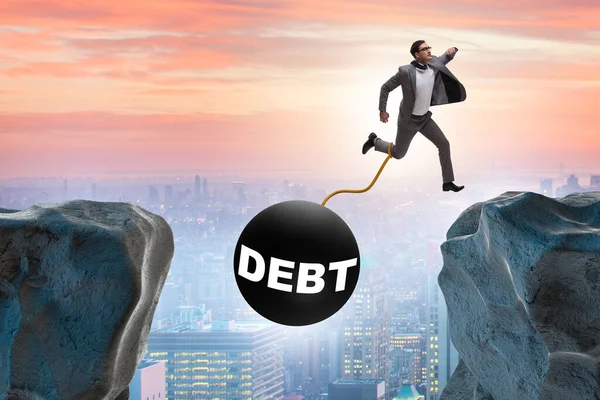 stock image Debt and loan concept with the businessman