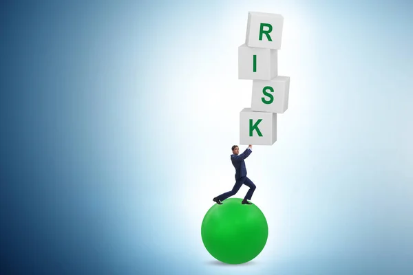 Risk Management Concept Balancing Businessman — Stock Fotó