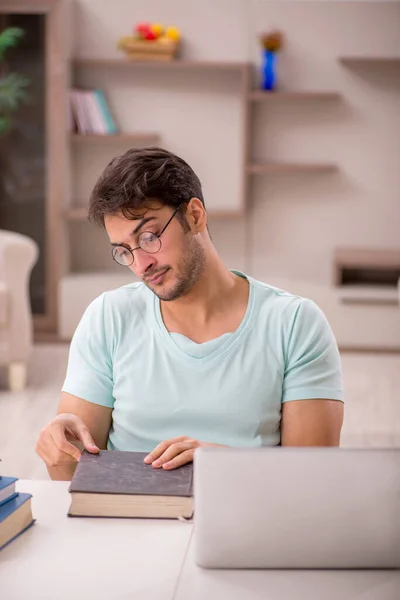 Young Student Preparing Exams Home — Stock Photo, Image