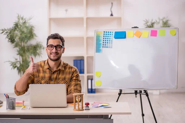 Young Designer Working Workplace — Stock Photo, Image
