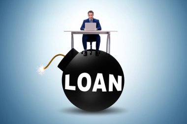 Patlayan bombanın borç ve kredi konsepti