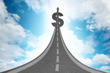 İş konseptinde zenginliğe giden yol