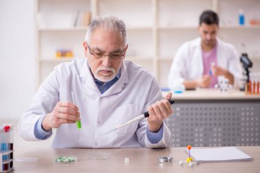 Two chemists working at the lab