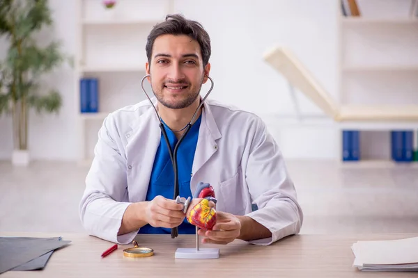 Young Doctor Cardiologist Working Hospital — Stock Photo, Image