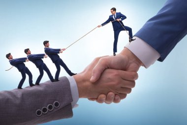 Concept of the teamwork and mutual support