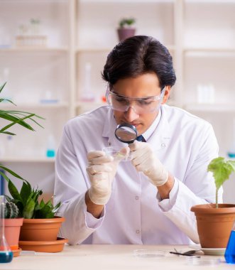 Laboratuvarda çalışan biyoteknoloji kimyageri.