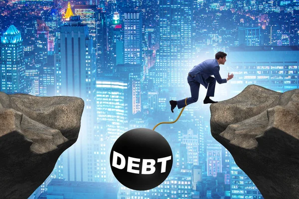 Conceito Dívida Empréstimo Com Empresário — Fotografia de Stock