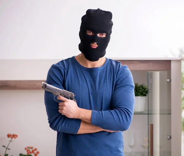 Robber Stealing Valuable Things House — Stock Photo, Image