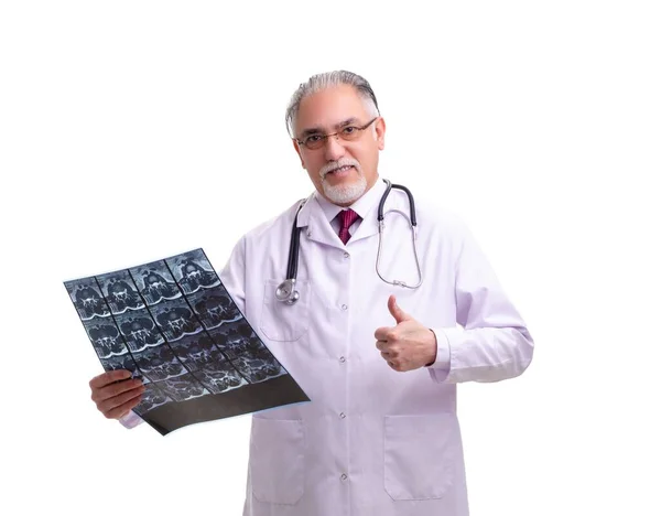 Den Gamla Manliga Läkaren Isolerad Vitt — Stockfoto