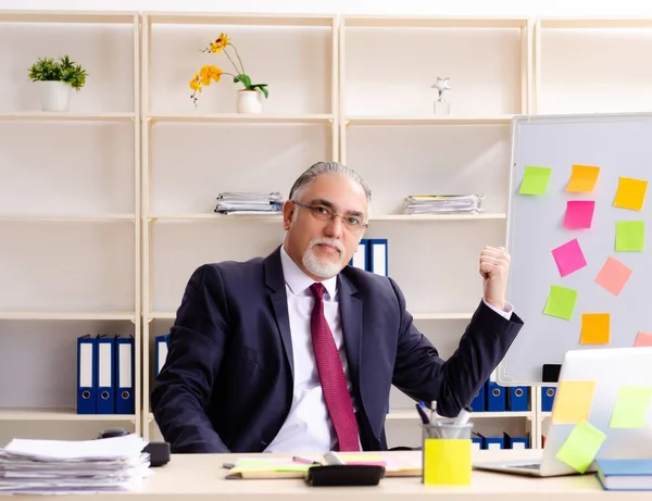 Aged Man Employee Conflicting Priorities Concept — Stockfoto