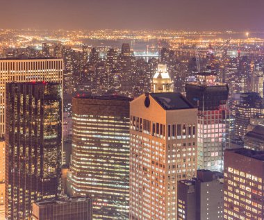 Günbatımında New York Manhattan manzarası