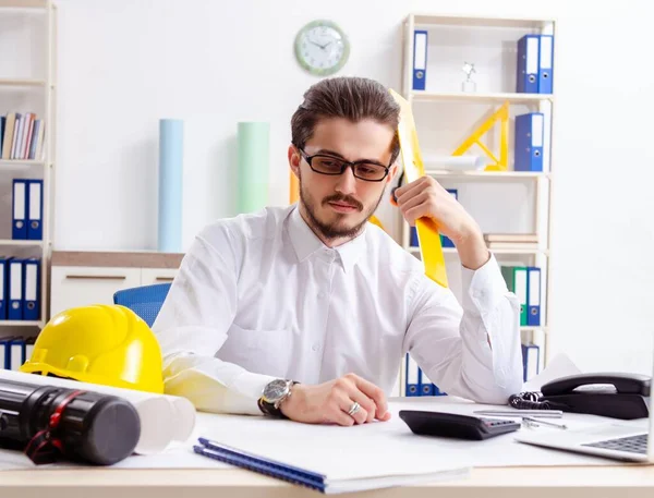 Young Male Architect Working Office — Stock Photo, Image