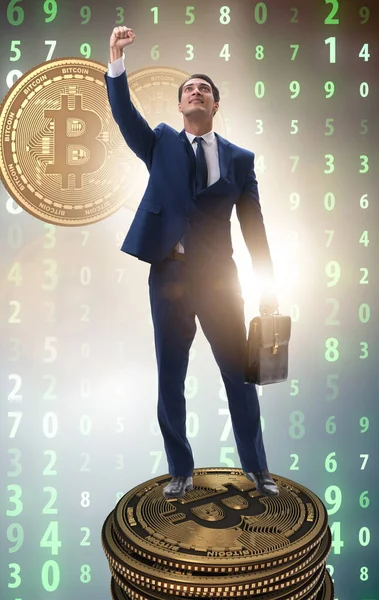 Businessman Cryptocurrency Blockchain Concept — Stock Photo, Image