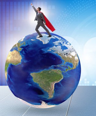 Dünyanın tepesindeki iş adamı.