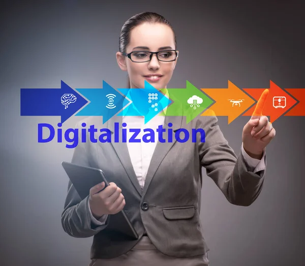 Das Konzept Der Digitalen Transformation Und Digitalisierung — Stockfoto