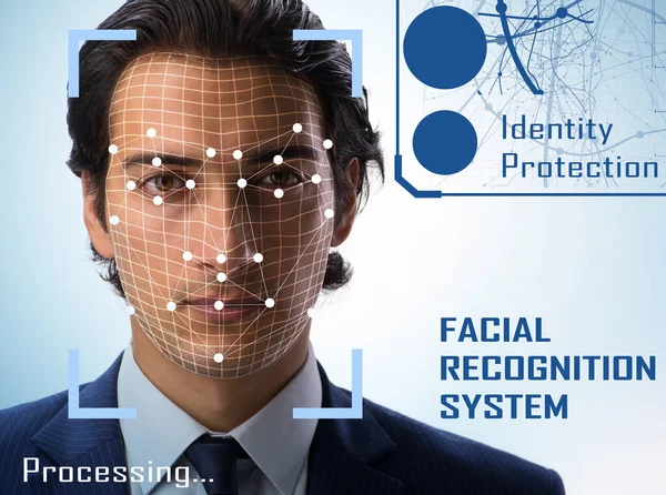 Conceito Software Hardware Reconhecimento Facial — Fotografia de Stock