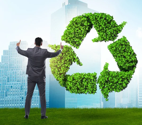 Empresário Reciclagem Conceito Ecológico — Fotografia de Stock