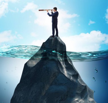 Hava tahmini ve iş planlama konseptinde iş adamı