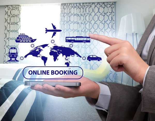 Het Concept Van Online Hotelboeking — Stockfoto