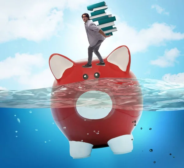 Student Debt Concept Piggybank Student — Stock Photo, Image