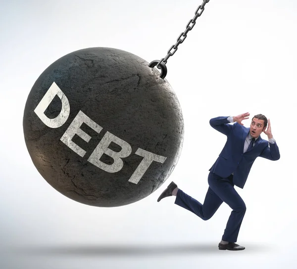 Biznesmen Koncepcji Zadłużenia Pożyczki — Zdjęcie stockowe