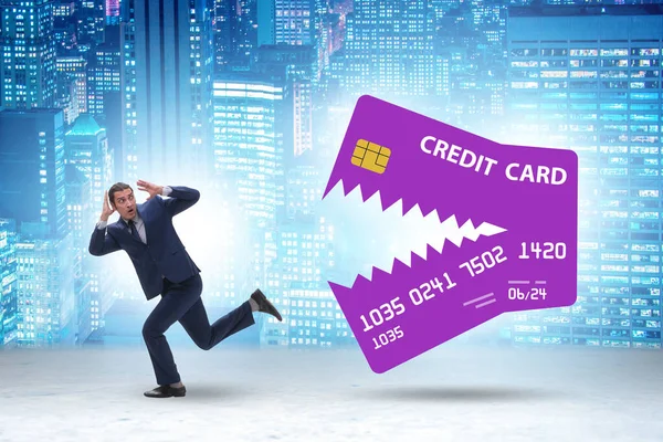 Businessman Credit Card Debt Concept — Photo