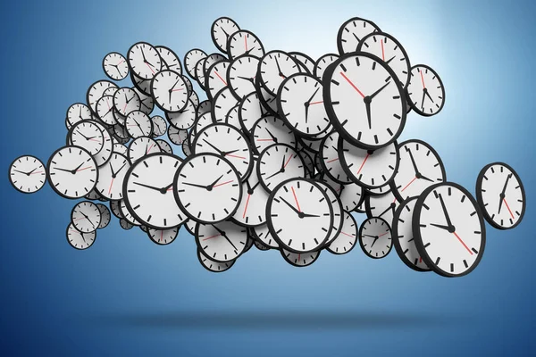 Conceito Gerenciamento Tempo Com Relógios — Fotografia de Stock