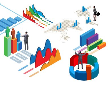 İş analitik bilgi grafikleri konsepti işadamı