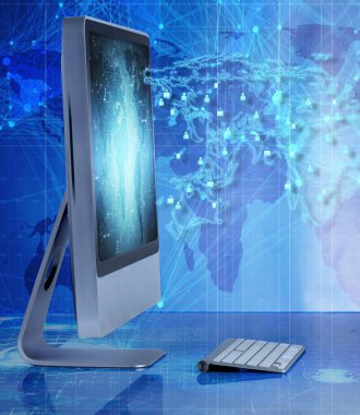 İş konseptinde bilgisayar ekranı