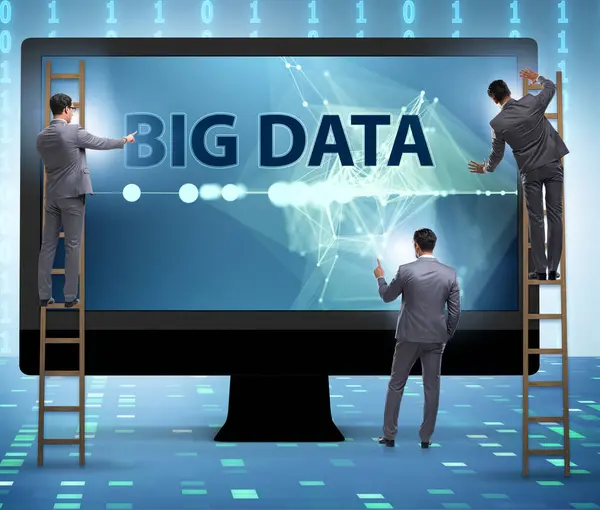 Big Data Konceptet Med Datautvinningsanalytiker — Stockfoto