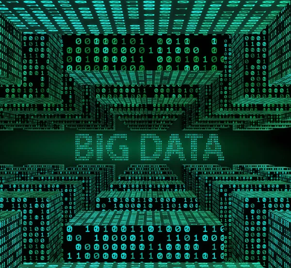 Ilustração Conceito Big Data Mineração Dados Renderização — Fotografia de Stock