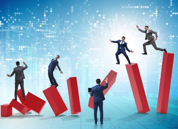 Business People Collapsing Economy Concept — Stock Photo, Image