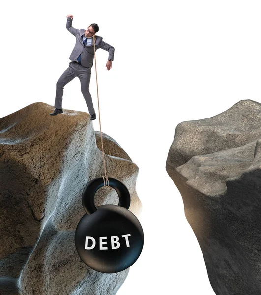 Conceito Dívida Carga Com Empresário — Fotografia de Stock